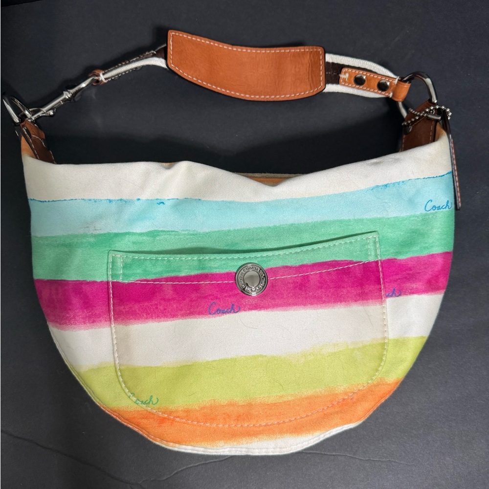 Coach Colorful Striped Shoulder Bag # M0673-10021